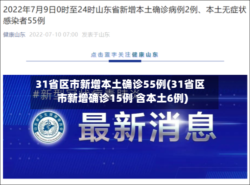 31省区市新增本土确诊55例(31省区市新增确诊15例 含本土6例)