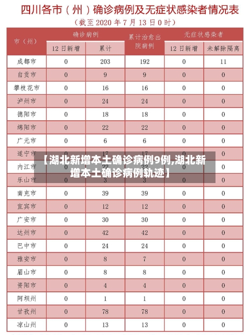 【湖北新增本土确诊病例9例,湖北新增本土确诊病例轨迹】