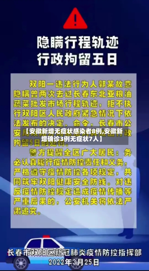 【安徽新增无症状感染者8例,安徽新增确诊3例无症状7人】