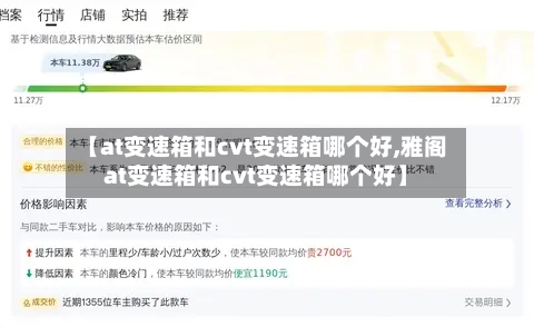 【at变速箱和cvt变速箱哪个好,雅阁at变速箱和cvt变速箱哪个好】