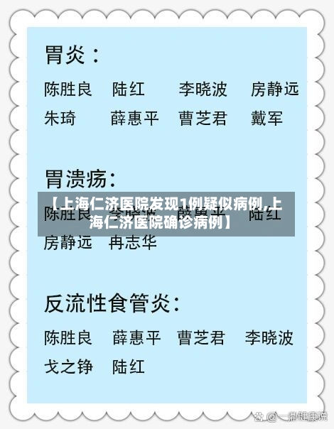 【上海仁济医院发现1例疑似病例,上海仁济医院确诊病例】-第2张图片