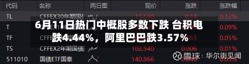 6月11日热门中概股多数下跌 台积电跌4.44%	，阿里巴巴跌3.57%-第2张图片