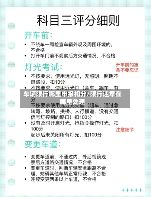车辆限行哪里申报扣分/限行违章在哪里处理